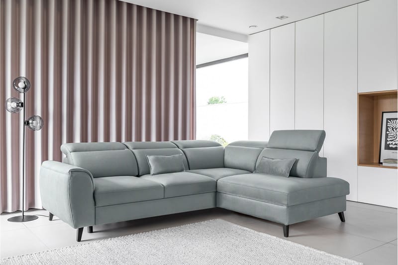 Sovesofa m. Sjeselong Yasmine 3-seter - Blå - Møbler - Sofaer - Sovesofaer - Langsgående sovesofa