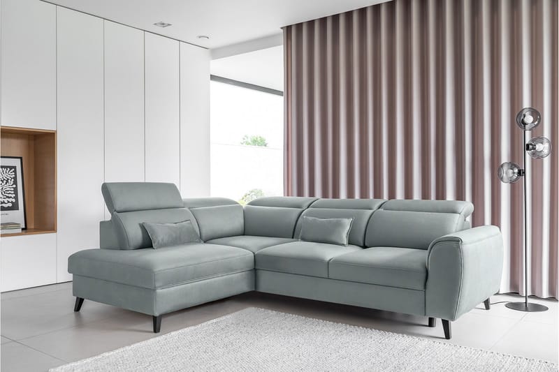 Sovesofa m. Sjeselong Yasmine 3-seter - Blå - Møbler - Sofaer - Sovesofaer - Langsgående sovesofa