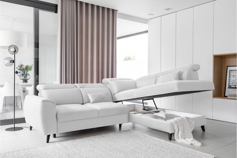 Sovesofa m. Sjeselong Yasmine 3-seter - Grå - Møbler - Sofaer - Sovesofaer - Langsgående sovesofa