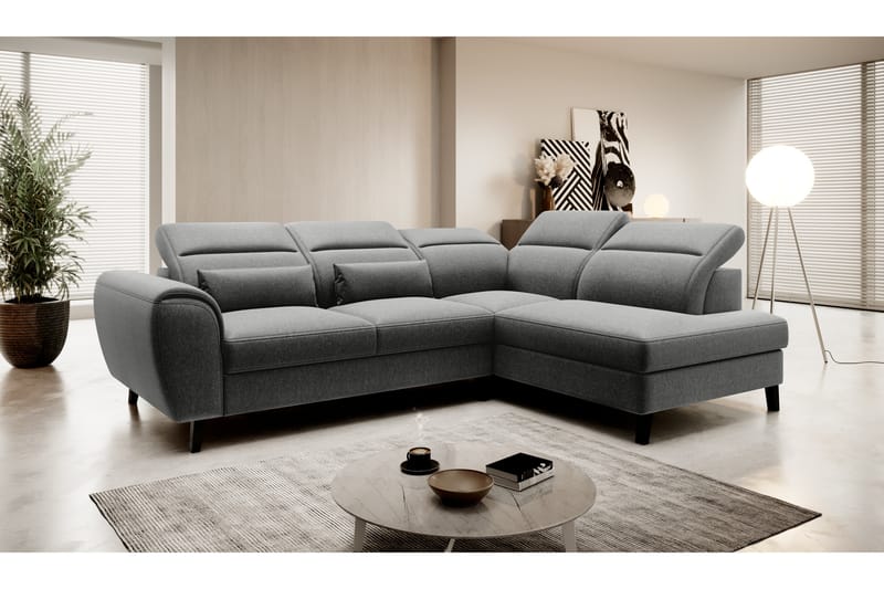 Sovesofa m. Sjeselong Yasmine 3-seter - Grå - Møbler - Sofaer - Sovesofaer - Langsgående sovesofa