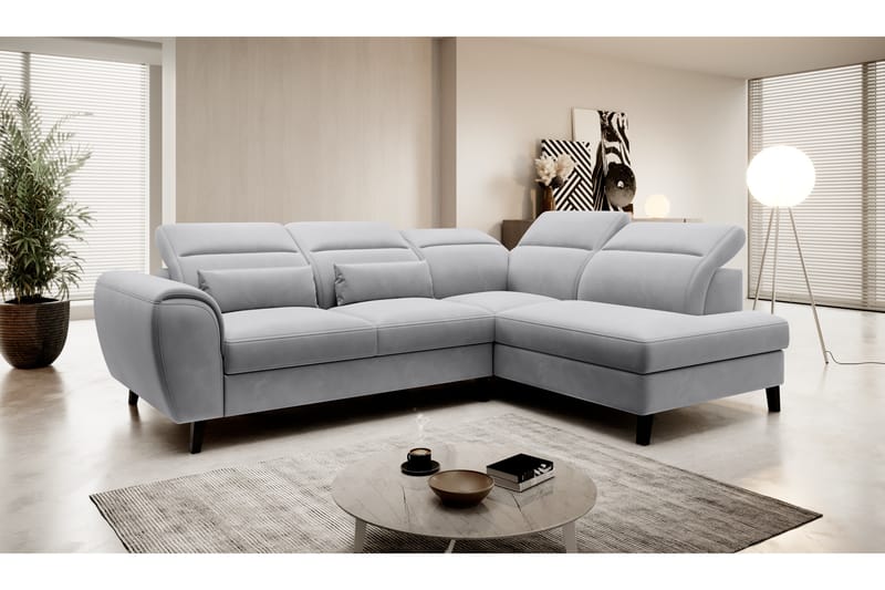 Sovesofa m. Sjeselong Yasmine 3-seter - Grå - Møbler - Sofaer - Sovesofaer - Langsgående sovesofa