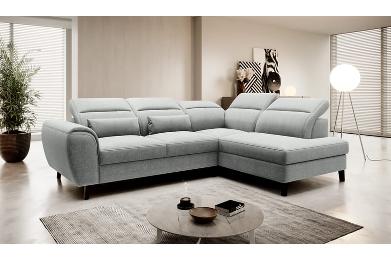 Sovesofa m. Sjeselong Yasmine 3-seter - Grå - Møbler - Sofaer - Sovesofaer - Langsgående sovesofa