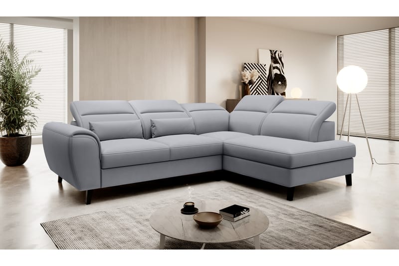 Sovesofa m. Sjeselong Yasmine 3-seter - Grå - Møbler - Sofaer - Sovesofaer - Langsgående sovesofa