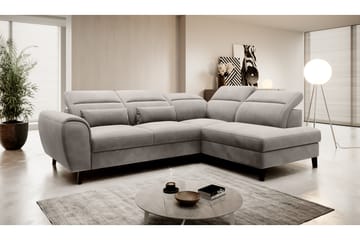 Sovesofa m. Sjeselong Yasmine 3-seter - Grå - Møbler - Sofaer - Sovesofaer - Langsgående sovesofa