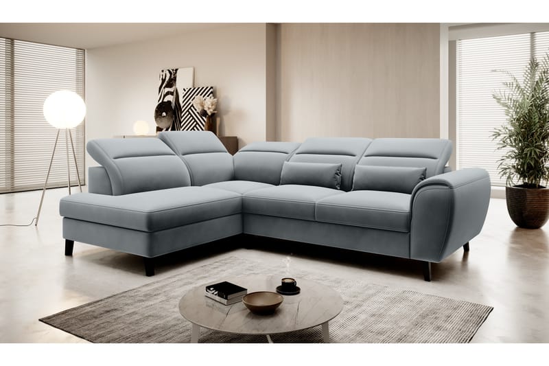 Sovesofa m. Sjeselong Yasmine 3-seter - Grå - Møbler - Sofaer - Sovesofaer - Langsgående sovesofa