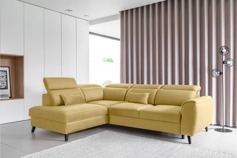 Sovesofa m. Sjeselong Yasmine 3-seter - Gul - Møbler - Sofaer - Sovesofaer - Langsgående sovesofa
