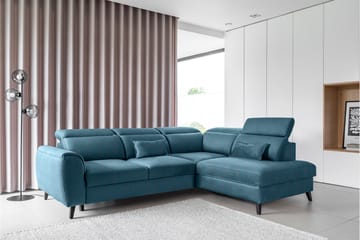 Sovesofa m. Sjeselong Yasmine 3-seter - Mørkeblå - Møbler - Sofaer - Sovesofaer - Langsgående sovesofa