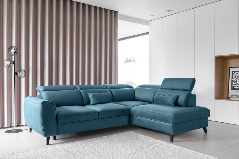 Sovesofa m. Sjeselong Yasmine 3-seter - Mørkeblå - Møbler - Sofaer - Sovesofaer - Langsgående sovesofa