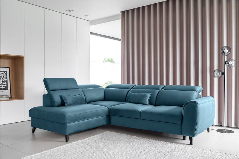 Sovesofa m. Sjeselong Yasmine 3-seter - Mørkeblå - Møbler - Sofaer - Sovesofaer - Langsgående sovesofa