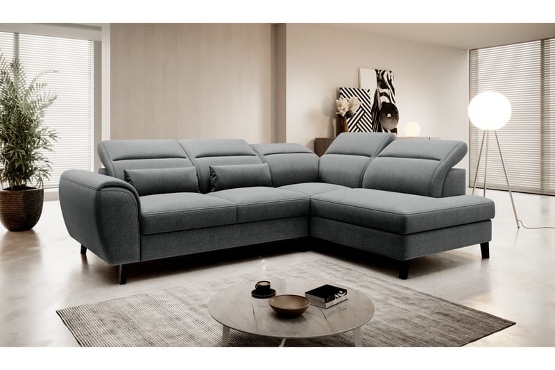 Sovesofa m. Sjeselong Yasmine 3-seter - Mørkegrå - Møbler - Sofaer - Sovesofaer - Langsgående sovesofa