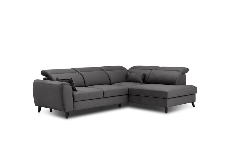 Sovesofa m. Sjeselong Yasmine 3-seter - Mørkegrå - Møbler - Sofaer - Sovesofaer - Langsgående sovesofa