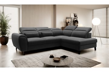 Sovesofa m. Sjeselong Yasmine 3-seter - Svart - Møbler - Sofaer - Sovesofaer - Langsgående sovesofa