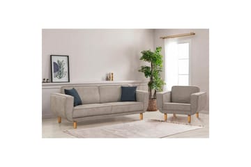 Sovesofa-sett Sudarus Annet Eik / Grå - Eik / Grå - Møbler - Sofaer - Sofagrupper