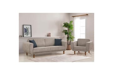 Sovesofa-sett Sudarus Annet Valnøtt / Grå - Valnøtt / Grå - Møbler - Sofaer - Sofagrupper
