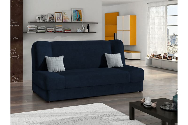 2-seter Foldbar Sovesofa med Oppbevaring i Stoff med Treramme - Lysegrå - Møbler - Sofaer - Sovesofaer - 3 seters sovesofa
