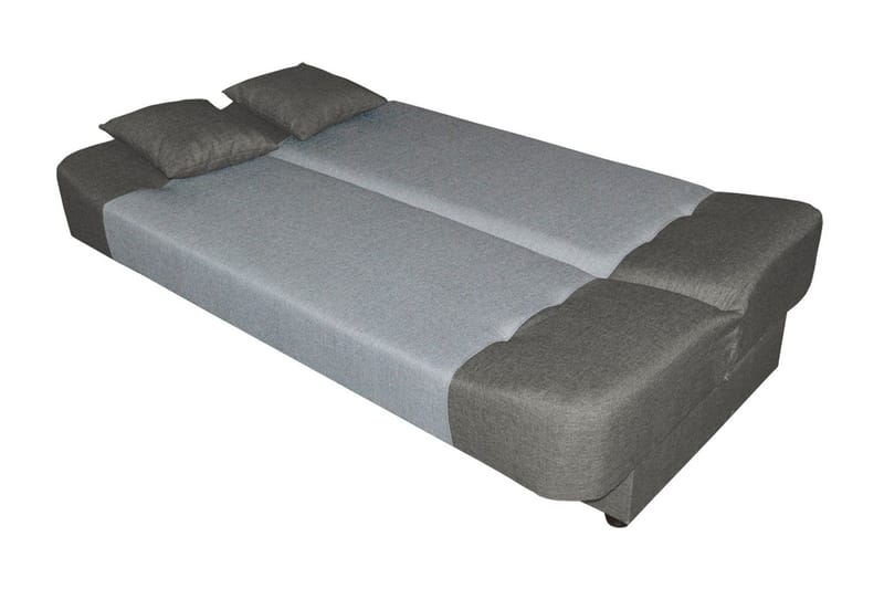 2-seter Foldbar Sovesofa med Oppbevaring i Stoff med Treramme - Lysegrå - Møbler - Sofaer - Sovesofaer - 3 seters sovesofa