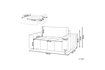 2-seters sofa Innvik - Brun, 121x156 cm - Møbler - Sofaer - Sovesofaer - 2 seters sovesofa
