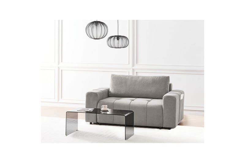 2-seters sofa Innvik - Grå, 121x156 cm - Møbler - Sofaer - Sovesofaer - 2 seters sovesofa