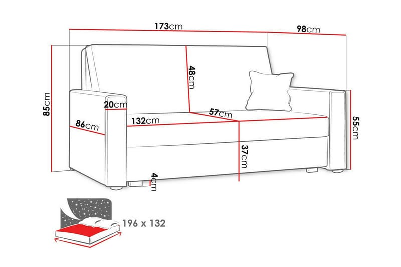 2-seters Sovesofa Denegal - Beige - 2 seters sovesofa