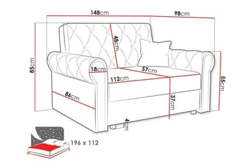 2-seters Sovesofa Denegal - Beige - Møbler - Sofaer - Sovesofaer - 2 seters sovesofa