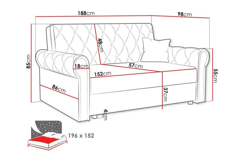 2-seters Sovesofa Denegal - Beige - 2 seters sovesofa