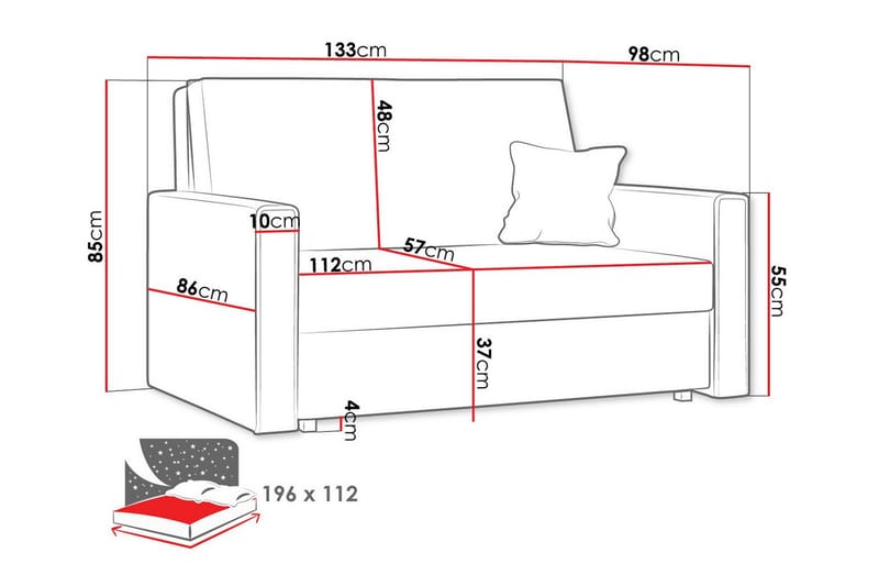 2-seters Sovesofa Denegal - Beige - 2 seters sovesofa