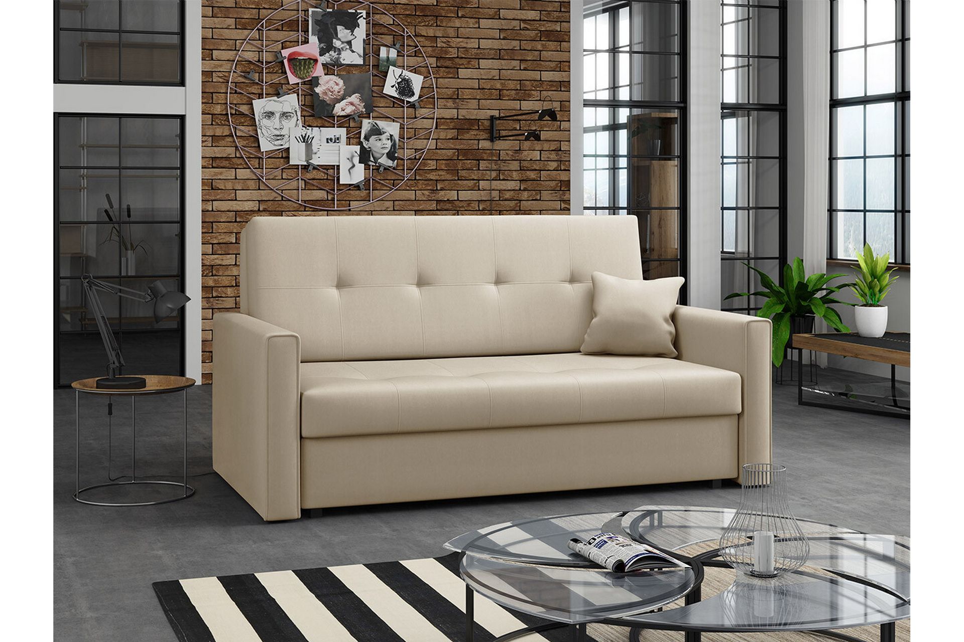 2-seters Sovesofa Denegal - Beige - Møbler - Sofaer - Sovesofaer - 2 seters sovesofa