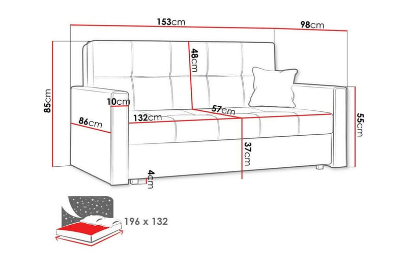 2-seters Sovesofa Denegal - Beige - 2 seters sovesofa