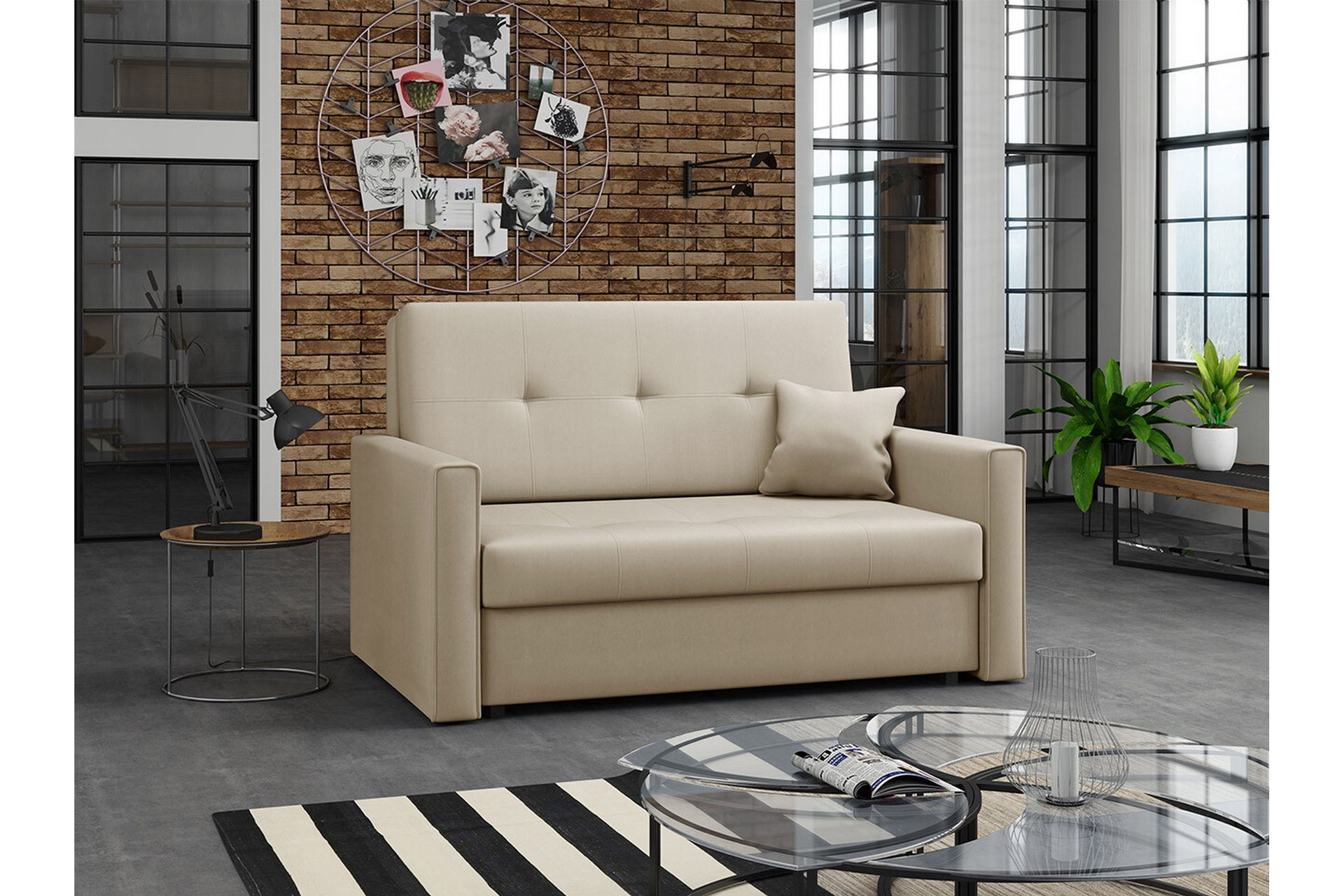 2-seters Sovesofa Denegal - Beige - Møbler - Sofaer - Sovesofaer - 2 seters sovesofa