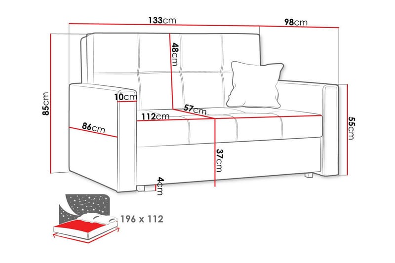 2-seters Sovesofa Denegal - Beige - 2 seters sovesofa