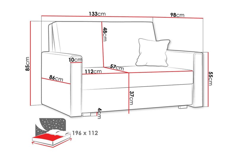 2-seters Sovesofa Denegal - Beige/Lys Beige - 2 seters sovesofa