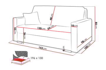 2-seters Sovesofa Denegal - Beige/Lys Beige - Møbler - Sofaer - Sovesofaer - 2 seters sovesofa