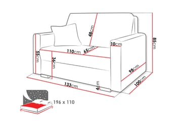 2-seters Sovesofa Denegal - Mørkegrå - Møbler - Sofaer - Sovesofaer - 2 seters sovesofa