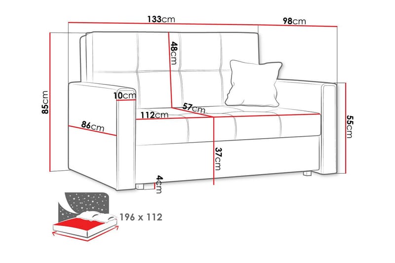 2-seters Sovesofa Denegal - Mørkegrønn/Blå - 2 seters sovesofa