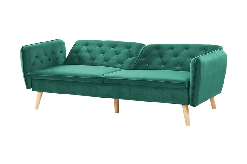 2-seters Sovesofa Keianes - Fløyel/Mørkegrønn - Møbler - Sofaer - Sovesofaer - 2 seters sovesofa