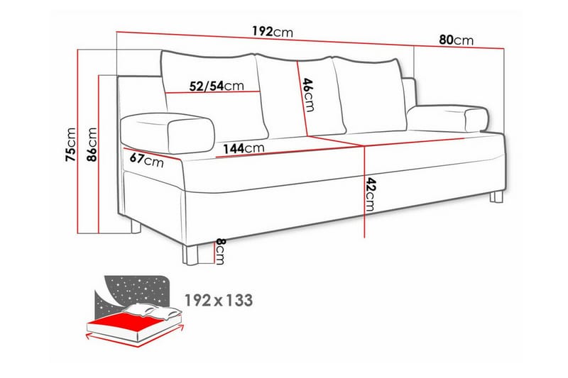 2-seters Sovesofa Kintore - Beige - 2 seters sovesofa