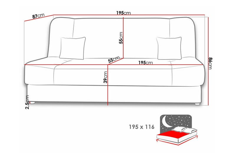 2-seters Sovesofa Kintore - Beige - 2 seters sovesofa