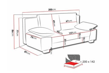 2-seters Sovesofa Kintore - Beige/Lys Beige - Møbler - Sofaer - Sovesofaer - 2 seters sovesofa