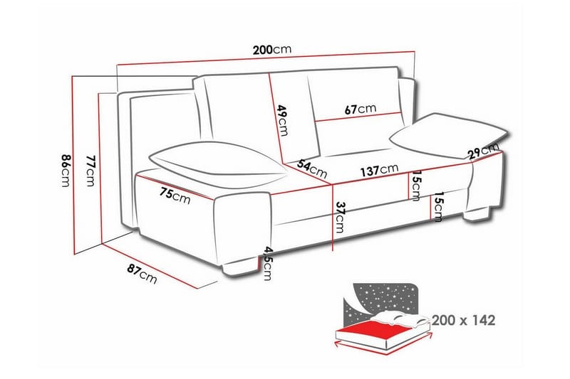 2-seters Sovesofa Kintore - Beige/Lys Beige - Møbler - Sofaer - Sovesofaer - 2 seters sovesofa