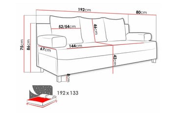 2-seters Sovesofa Kintore - Lysegrå - Møbler - Sofaer - Sovesofaer - 2 seters sovesofa