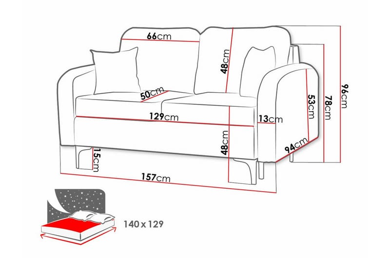 2-seters Sovesofa Knocklong - Beige - 2 seters sovesofa