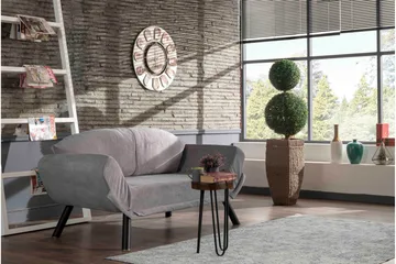 Albertina 2-seters Sovesofa 75x210 cm i Stoff - Grå - Møbler - Sofaer - Sovesofaer - 2 seters sovesofa