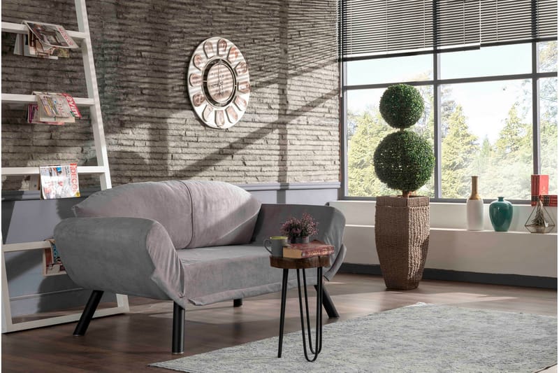 Albertina 2-seters Sovesofa 75x210 cm i Stoff - Grå - Møbler - Sofaer - Sovesofaer - 2 seters sovesofa