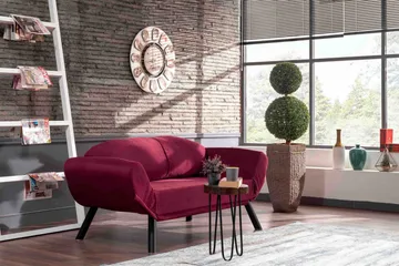 Albertina Sovesofa 2-seter - Burgunder - Møbler - Sofaer - Sovesofaer - 2 seters sovesofa