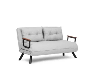 Alfredton 2-seter Utrettbar Sammenleggbar Sovesofa i Bouclé med Metallben - Grå - Møbler - Sofaer - Sovesofaer - 2 seters sovesofa