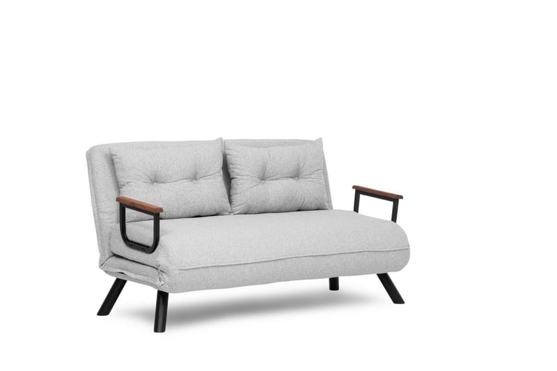 Alfredton 2-seter Utrettbar Sammenleggbar Sovesofa i Bouclé med Metallben - Grå - Møbler - Sofaer - Sovesofaer - 2 seters sovesofa