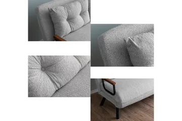 Alfredton 2-seter Utrettbar Sammenleggbar Sovesofa i Bouclé med Metallben - Grå - Møbler - Sofaer - Sovesofaer - 2 seters sovesofa