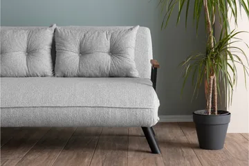 Alfredton 2-seter Utrettbar Sammenleggbar Sovesofa i Bouclé med Metallben - Grå - Møbler - Sofaer - Sovesofaer - 2 seters sovesofa