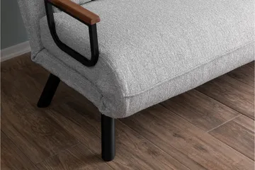 Alfredton 2-seter Utrettbar Sammenleggbar Sovesofa i Bouclé med Metallben - Grå - Møbler - Sofaer - Sovesofaer - 2 seters sovesofa