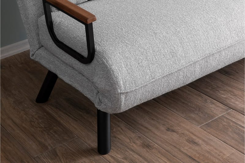 Alfredton 2-seter Utrettbar Sammenleggbar Sovesofa i Bouclé med Metallben - Grå - Møbler - Sofaer - Sovesofaer - 2 seters sovesofa